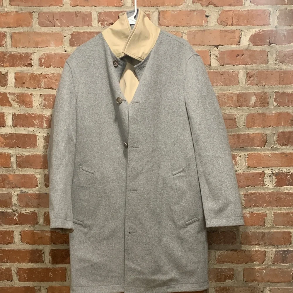 Reversible Men's Tan Overcoat - Picture 2 of 2